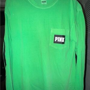 PINK Victoria's Secret Green Long Sleeve Shirt